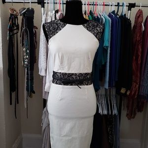 ASOS Cream and black lace dress